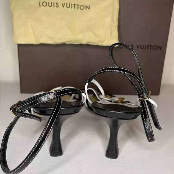 LV Luis Vuitton leather ankle strap heel for ladies Excellent condition! Size 6 - Picture 5 of 6